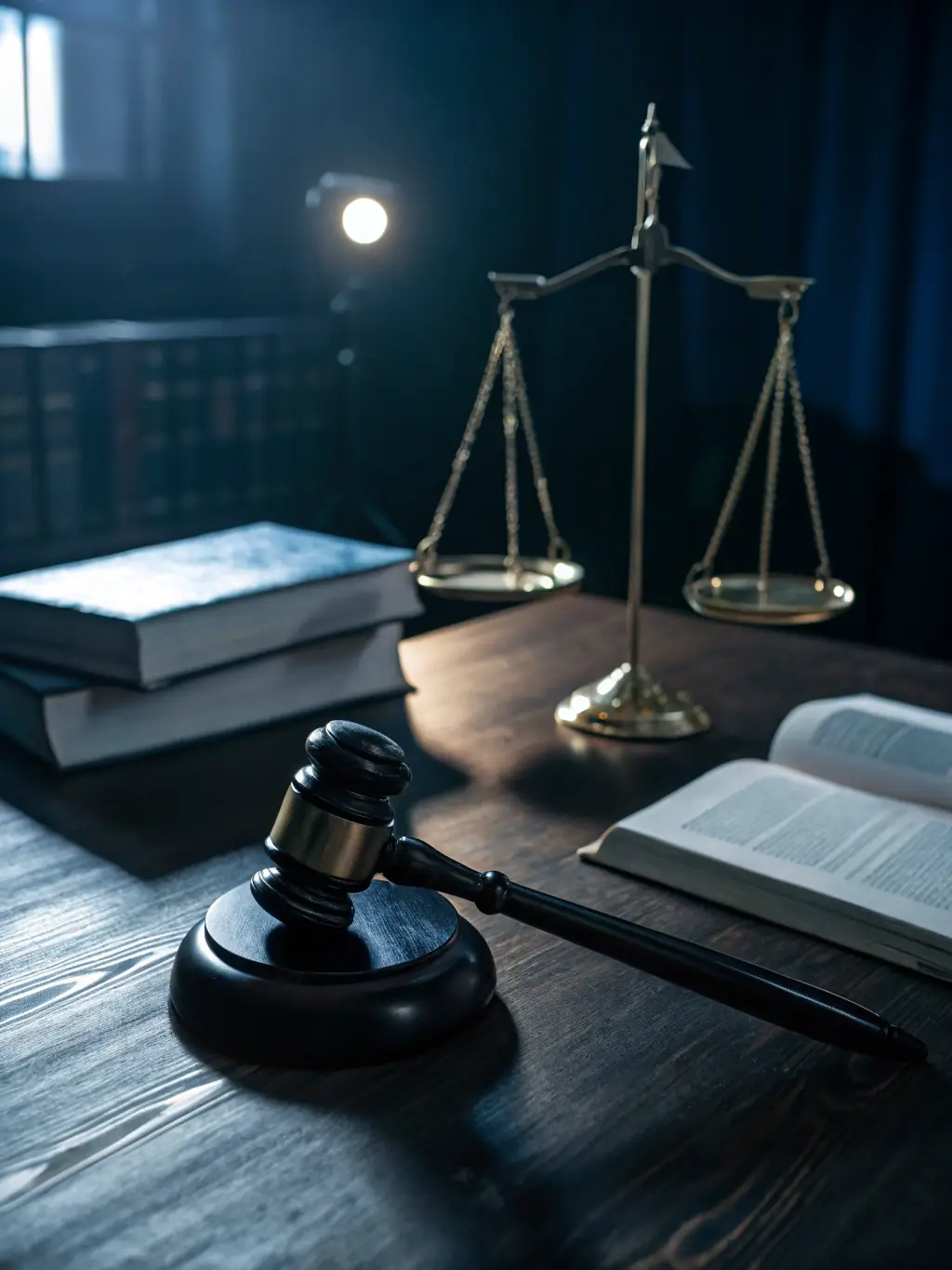 Scales of justice in a courtroom setting, symbolizing Moat Advocates' commitment to fair and effective dispute resolution.